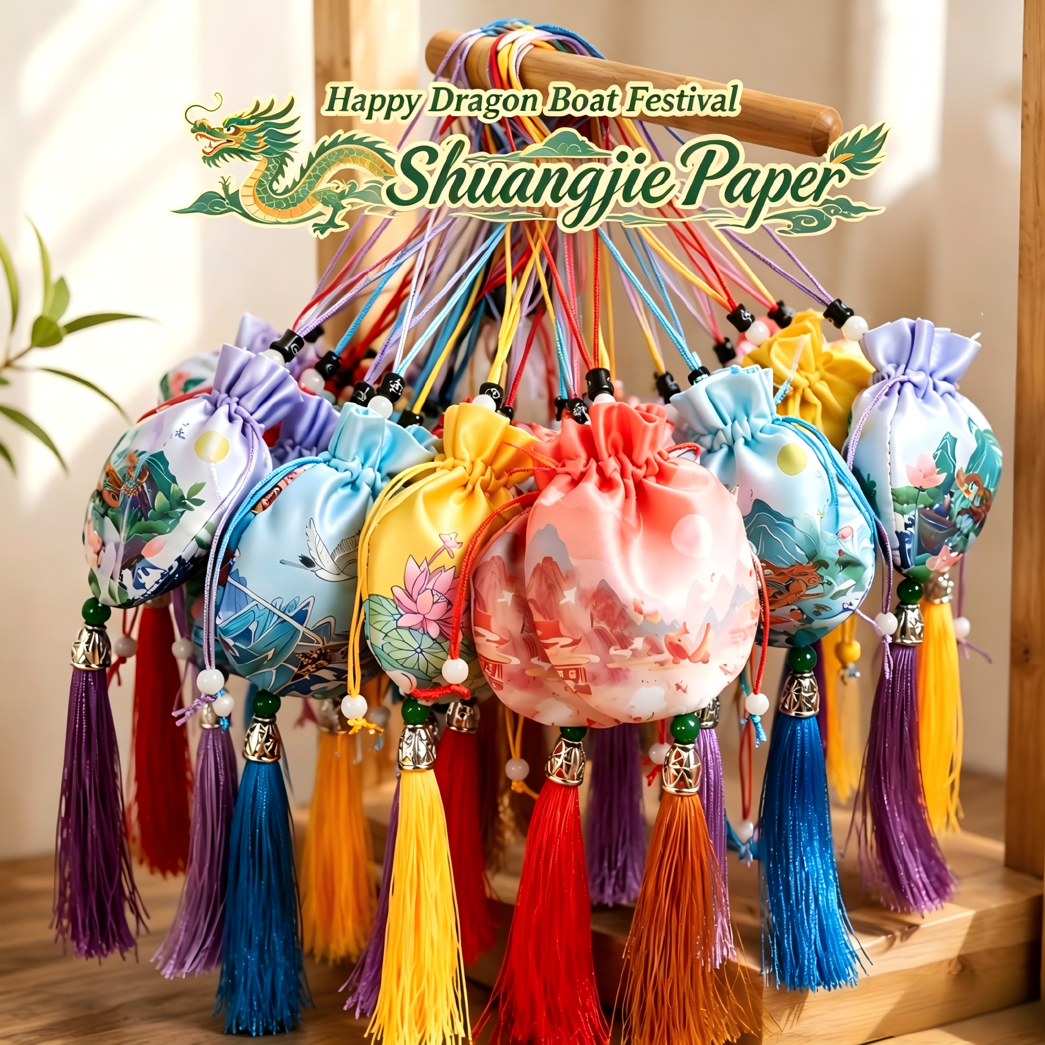 Happy Dragon Boat Festival 2026: Nossa equipe faz sachês de ervas tradicionais chinesas para bem-estar e bênçãos