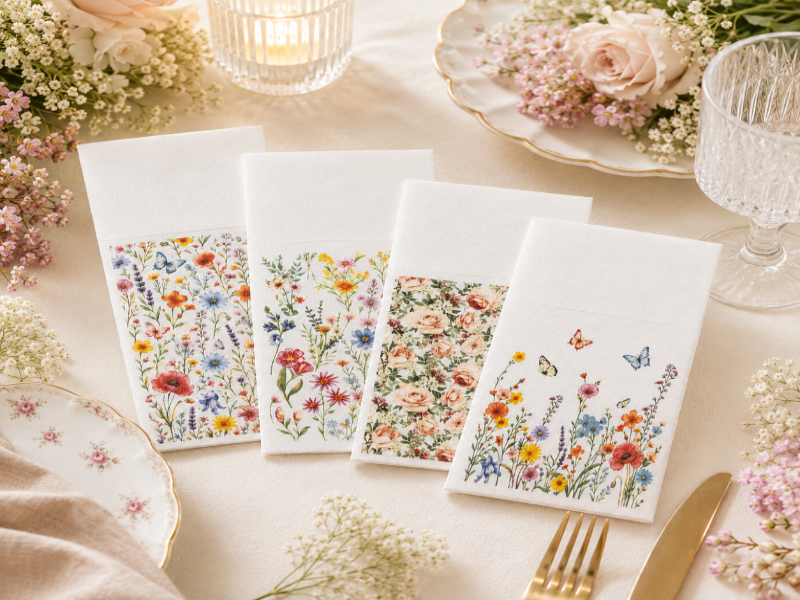 Como você pode personalizar guardanapos de coquetel para casamentos e eventos corporativos?